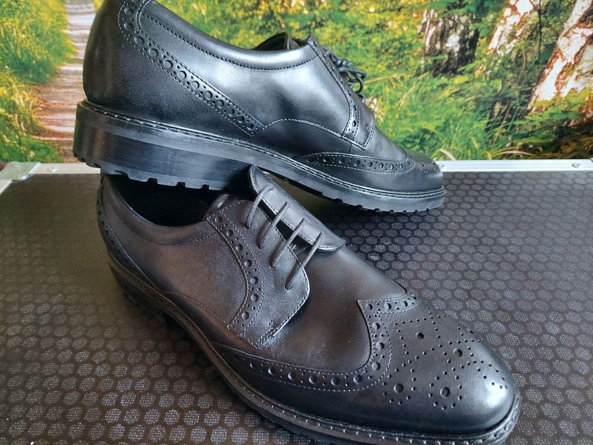 Buty Ecco Vitrus oksfordki czarne rozmiar 46 NOWE eleganckie skóra