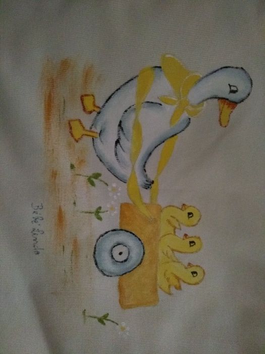 Cama recém nascido/Alcofa pintada à mão