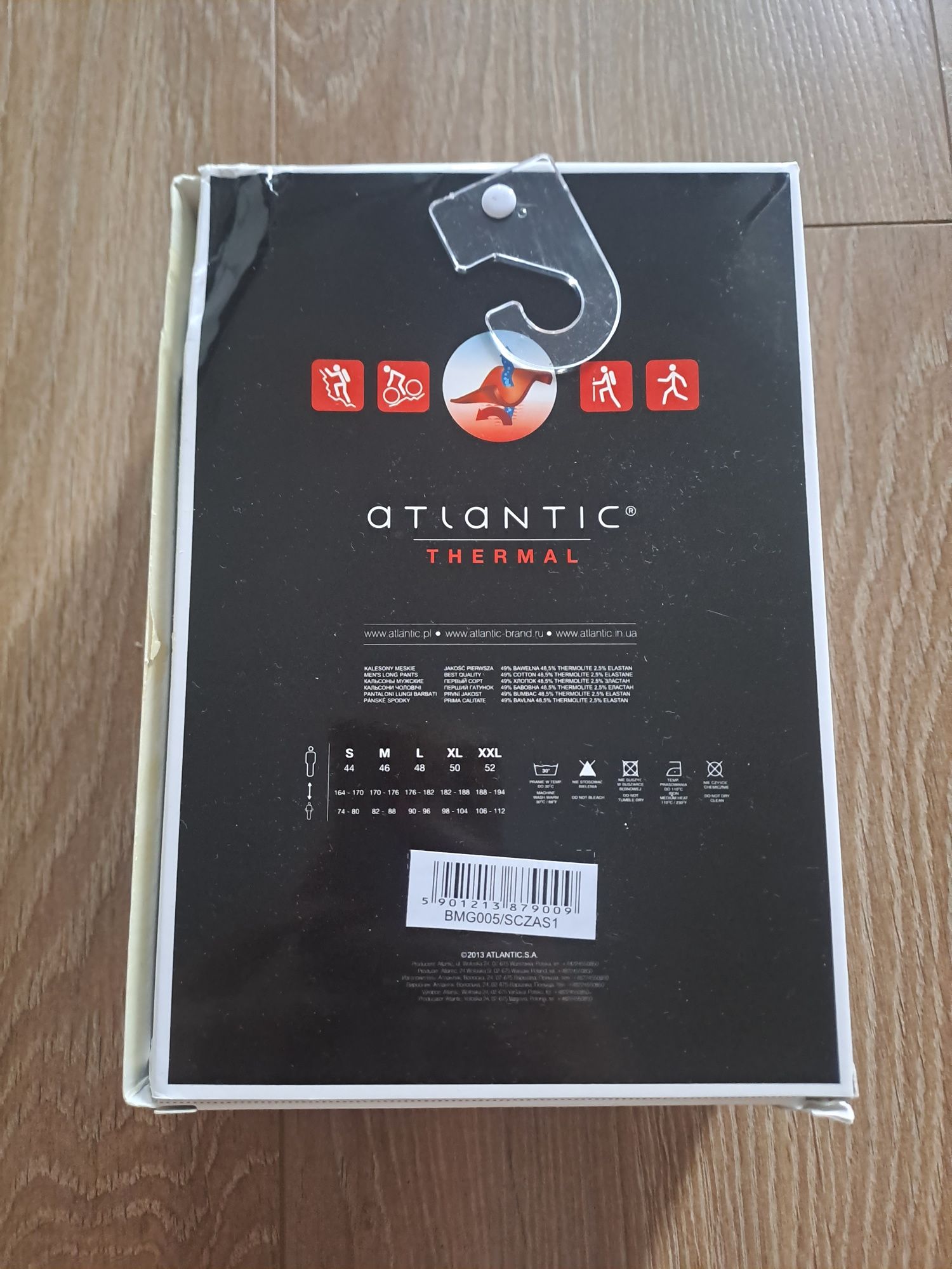 2+1 Kalesony męskie termoaktywne Atlantic, rozmiar S, kolor czarny