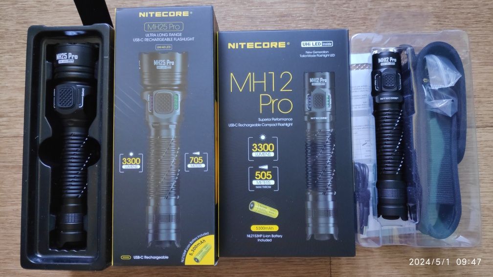 Nitecore mh12pro, mh25pro.