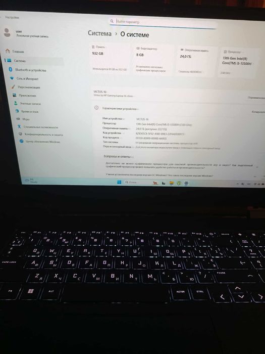 НОВИЙ НОУТБУК 1 РІК HP Victus 16/DDR5-24ГБ/SSD-1ТБ/GeForce RTX4060 8ГБ