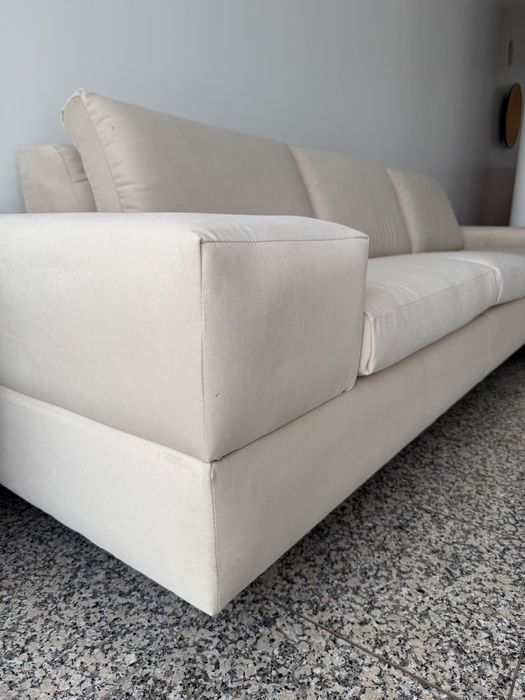 Sofá Chaise Longue Bege Moderno – 3,20m – Tecido Anti-animais