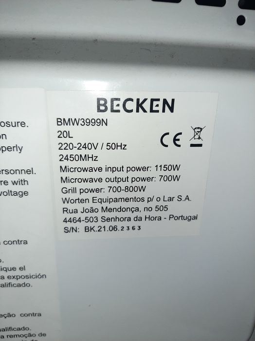 Micro ondas Becken 20L