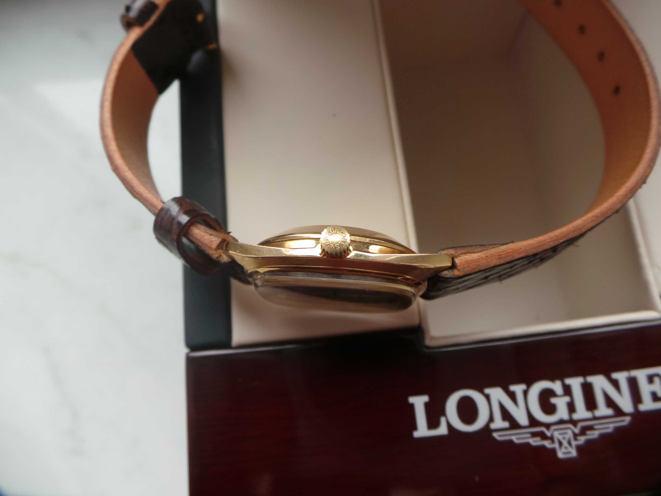 złoty zegarek damski Longines automat 18k