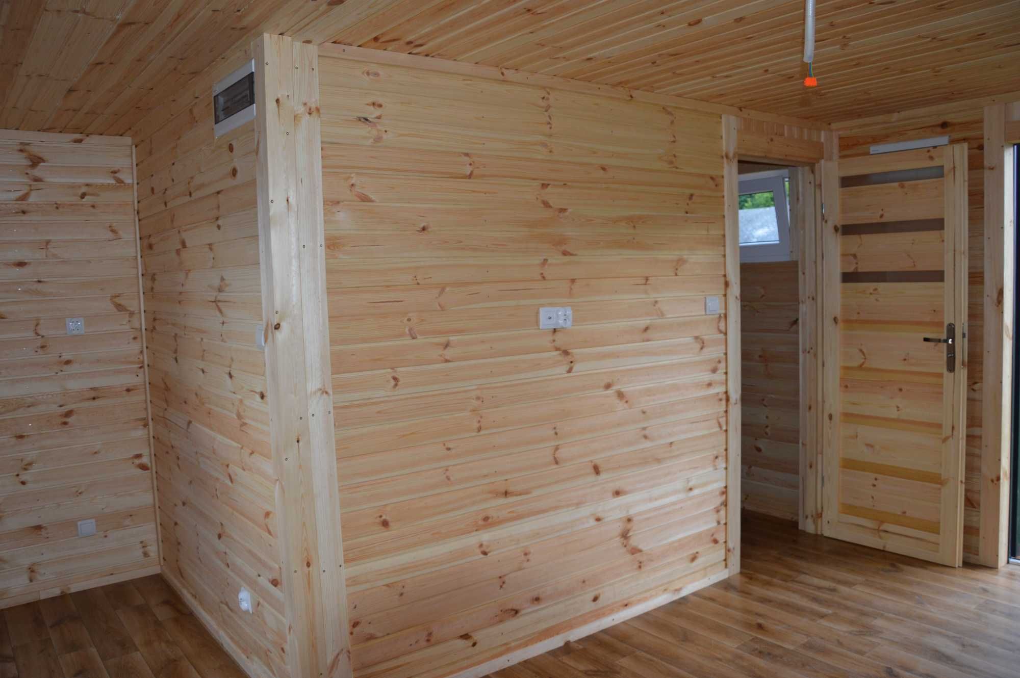 Domek  drewniany całoroczny 35m2, 2 sypialnie salon kuchnia łazienka