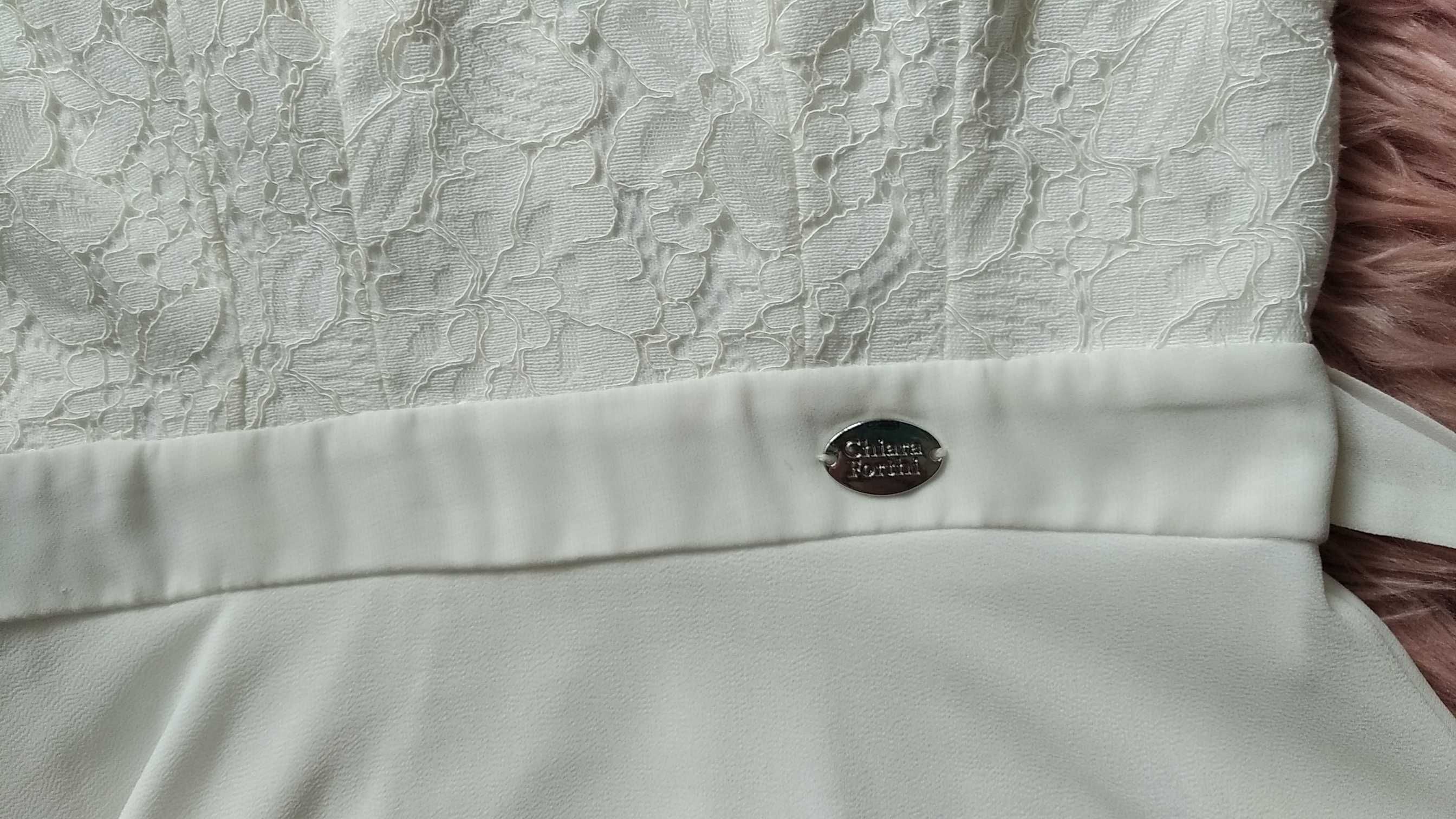 Biała koronkowa sukienka tiulowa komunijna ślubna rozmiar XS