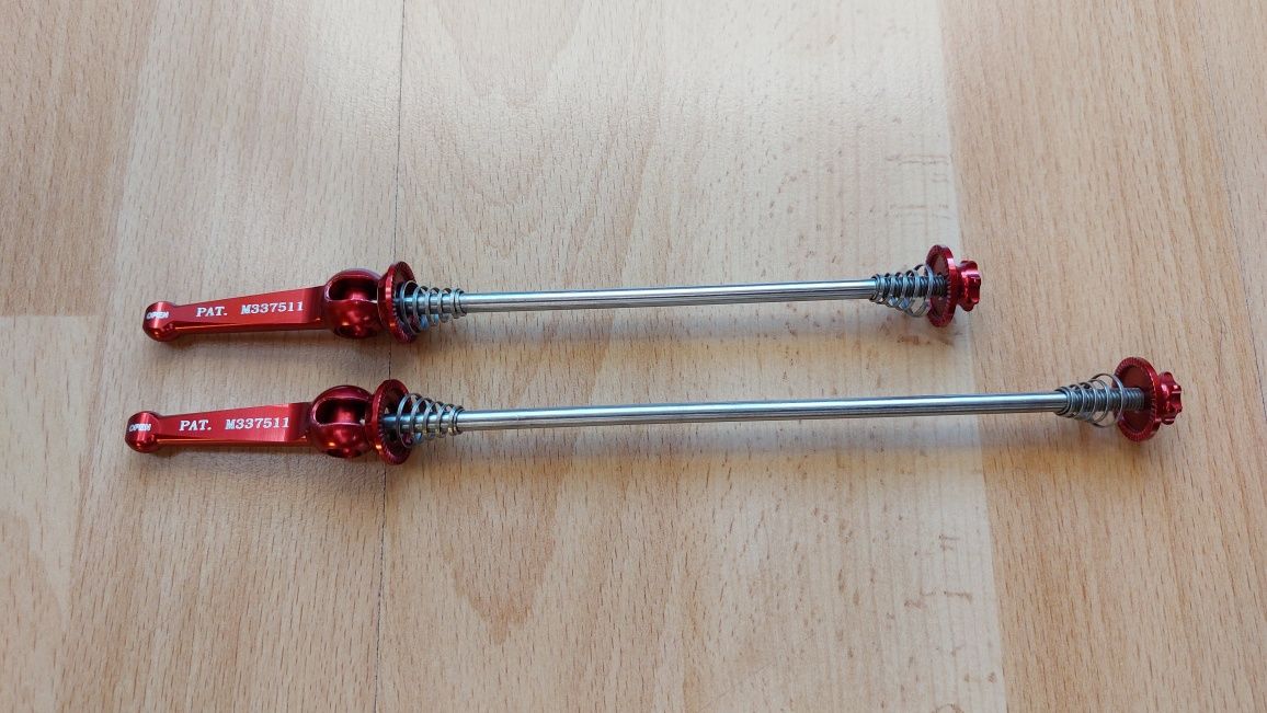 KCNC Skewer MTB Tytan Zaciski Kół oś QR RED Ti Axle 7075AL 42 gramy