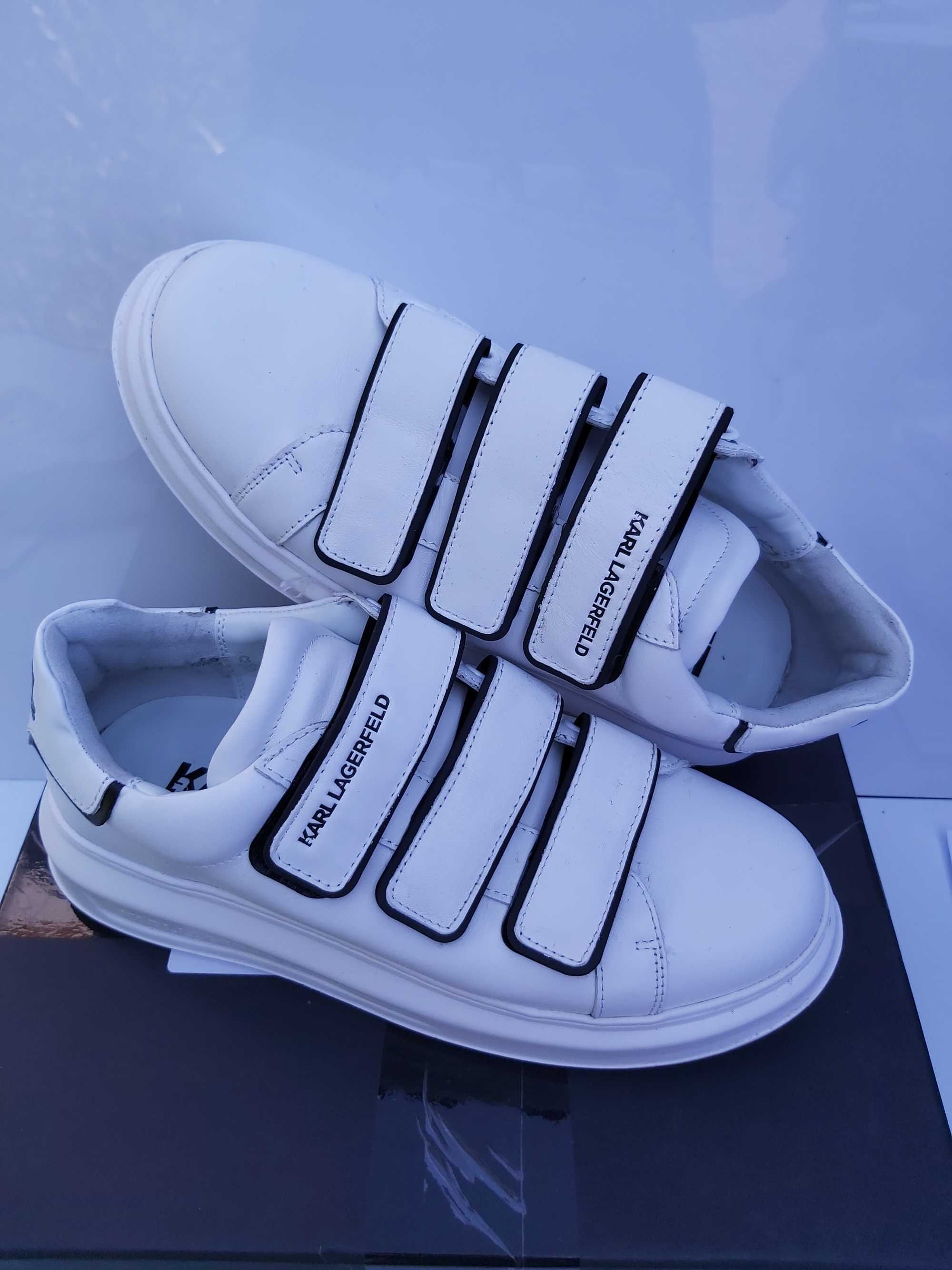 Sneakersy KARL LAGERFELD 41  czarne biale rzepy trampki tenisówki