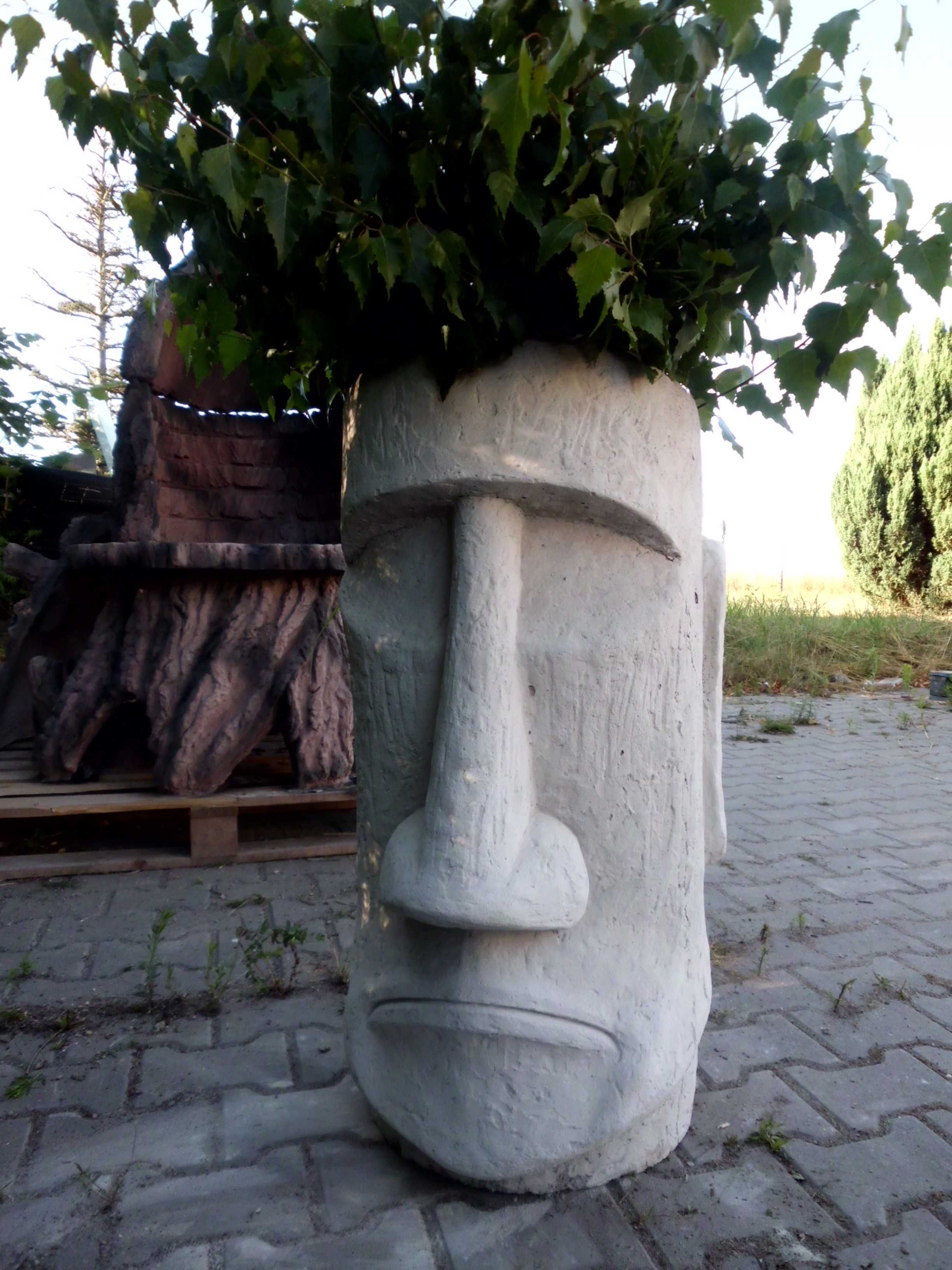Grill Ogrodowy Dekor Donica Maska Posąg z Wysp Wielkanocnych Moa