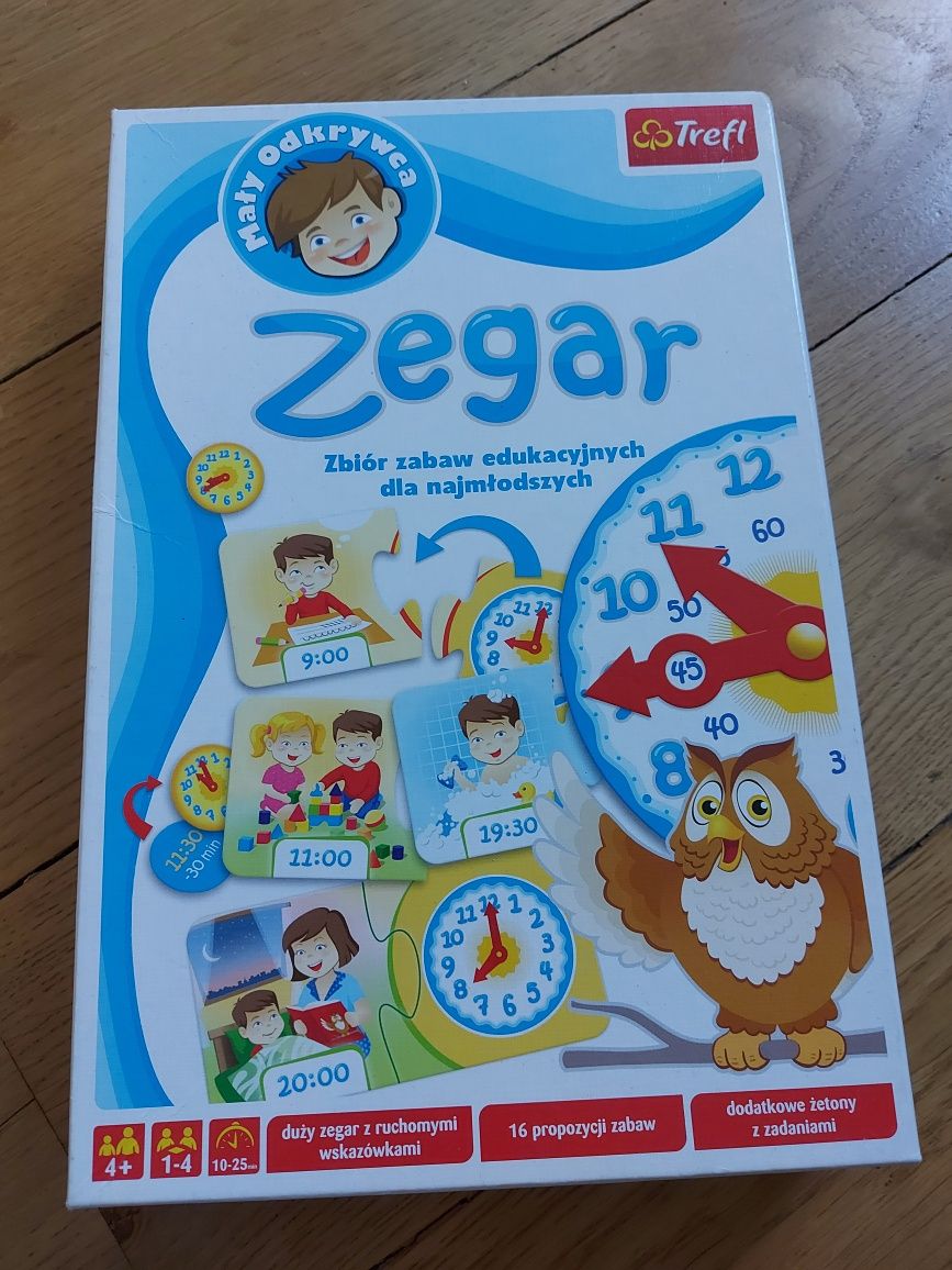Gra zegar plus puzzle dla wieku 4+