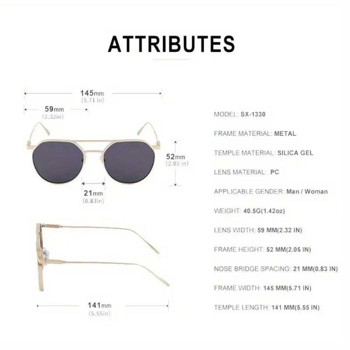 Óculos de Sol - Design - Metal