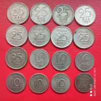 Monety srebrne 16 sztuk 10 i 25 ore Szwecja 1947 - 1961 srebro ag