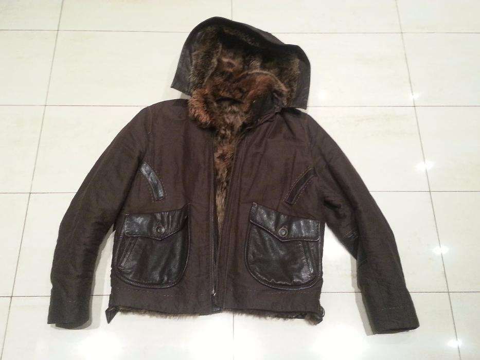 Куртка на меху кожаная комбинированая Punto (Пунто) размер 52, бу