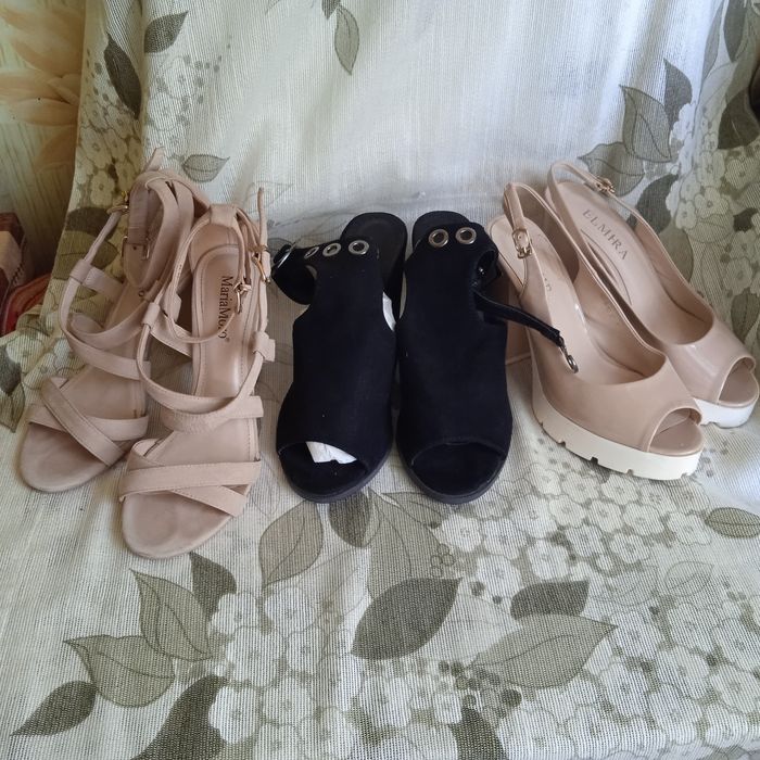 Замшевые женские босоножки.Лаковые босоножки.