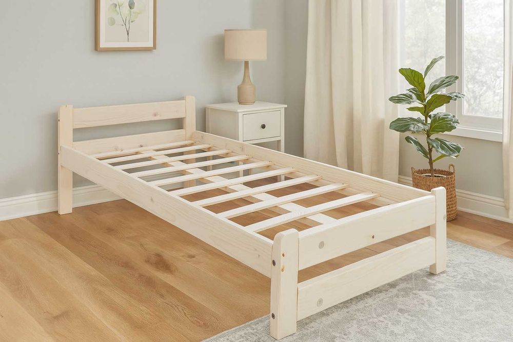 GRUBE Solidne Łóżko sosnowe drewniane Wszystkie rozmiary KOLORY
