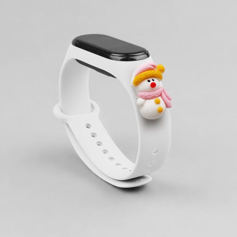 Opaska Strap Xmas Do Xiaomi Mi Band 4 / Mi Band 3 Biały (Bałwanek 2)