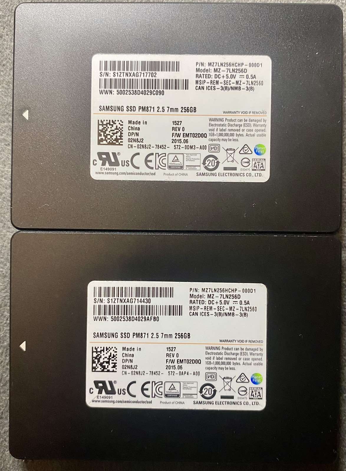 SSD диск Samsung pm871 256gb