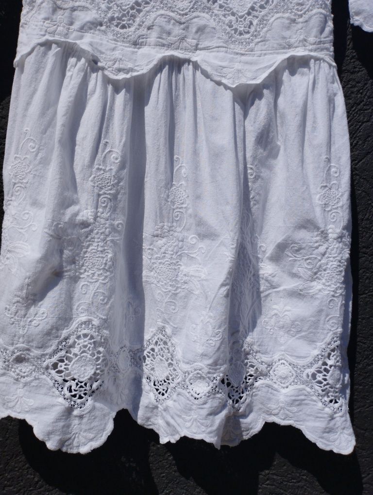 Bawełniana sukienka cała haftowana richelie