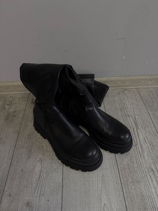 Ботфорти кожа сапоги чоботи