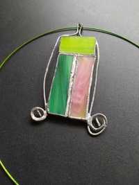 Zielony wisiorek naszyjnik biżuteria handmade