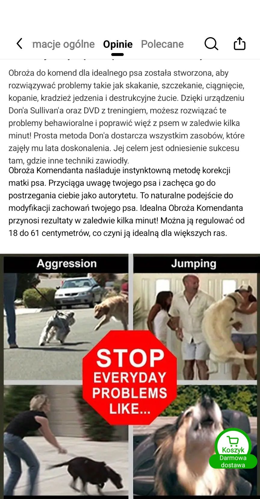 Profesjonalna, szkoleniowa, regulowana obroża dla p