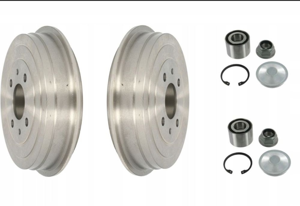 ZESTAW :Brembo 14.C014.10 Bęben hamulcowy +  Zestaw łożysk koła.
