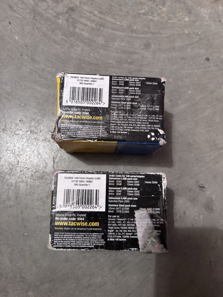 Zszywki Tacwise 140/14mm (9/16”) 2 x–5000 szt. (10 000) Ocynkowane