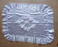 Nowa Biała kapka do chrztu lub wózka atłasowa 3D Unisex 92x68cm