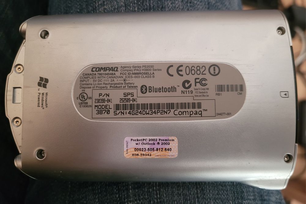 Ipaq HP pocked PC H3800 series + PE2036G