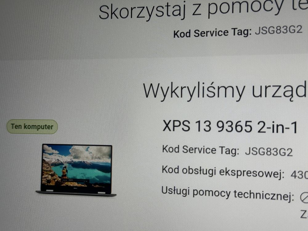 Laptop Dell XPS 13/9365 2in1 13,3 " i7 8GB / 256 GB srebrny dotyowy
