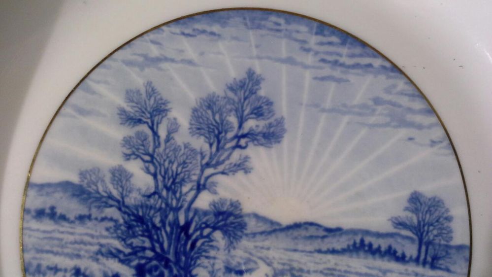 Porcelana MEISSEN, Kobaltowy Talerz Wiszący Miśnia, Saksonia Śliczny