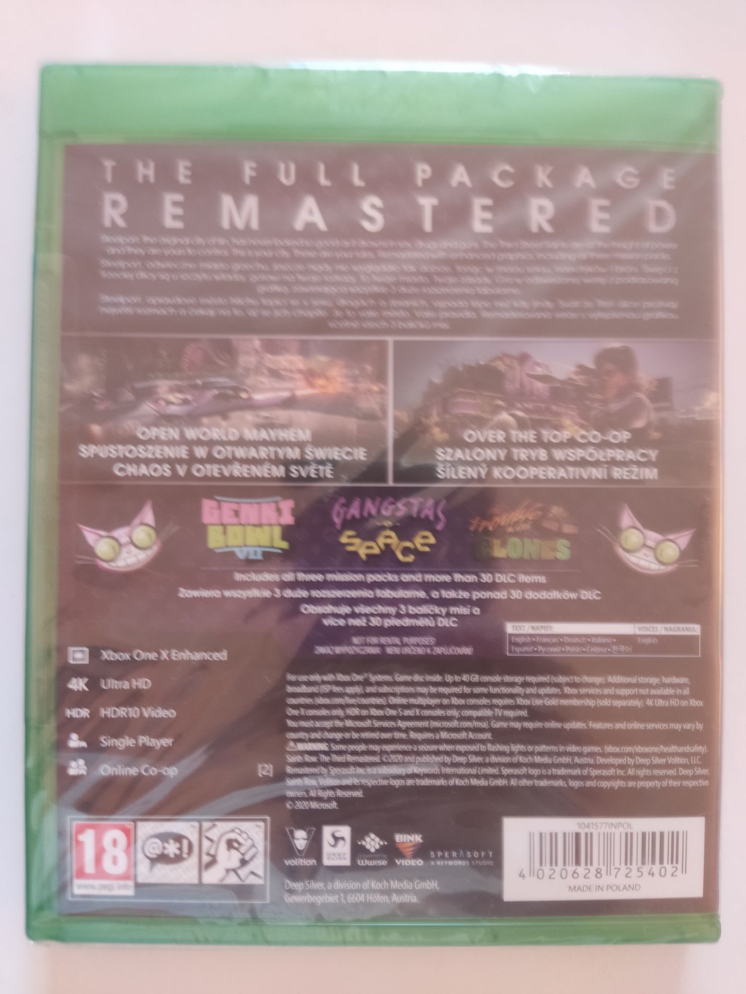 Saints Row The Third Remastered PL xbox one Nowa w Folii