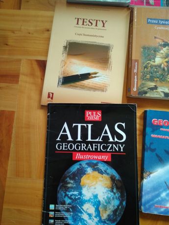 Książki podręczniki atlas geograficzny testy