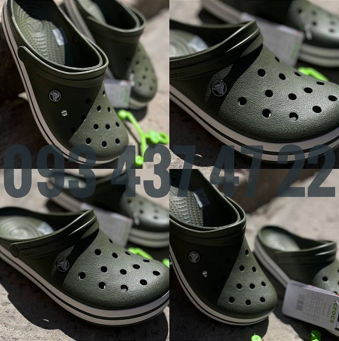 Чоловічі Крокси Crocband Army Green,Grey, Black, Navy, White