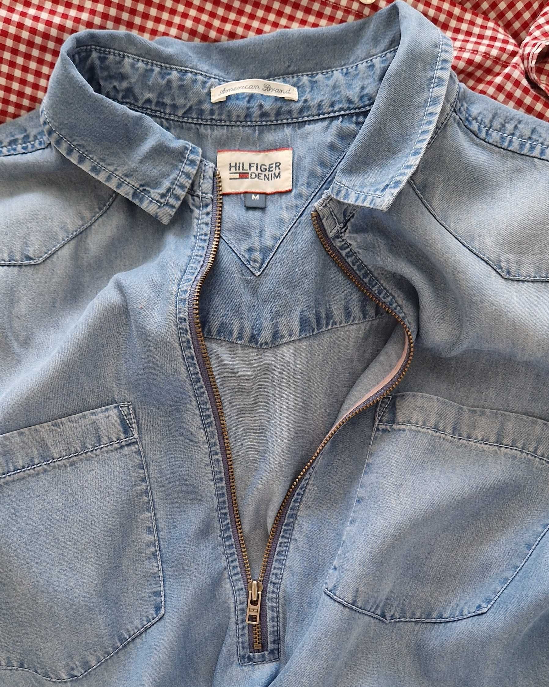 sukienka ala jeans jeansowa szmizjerka midi  TOMMY HILFIGER 38 M logo