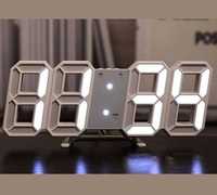 Zegar 3D LED biały temperatura cyfrowy wtyczka USB elektroniczny