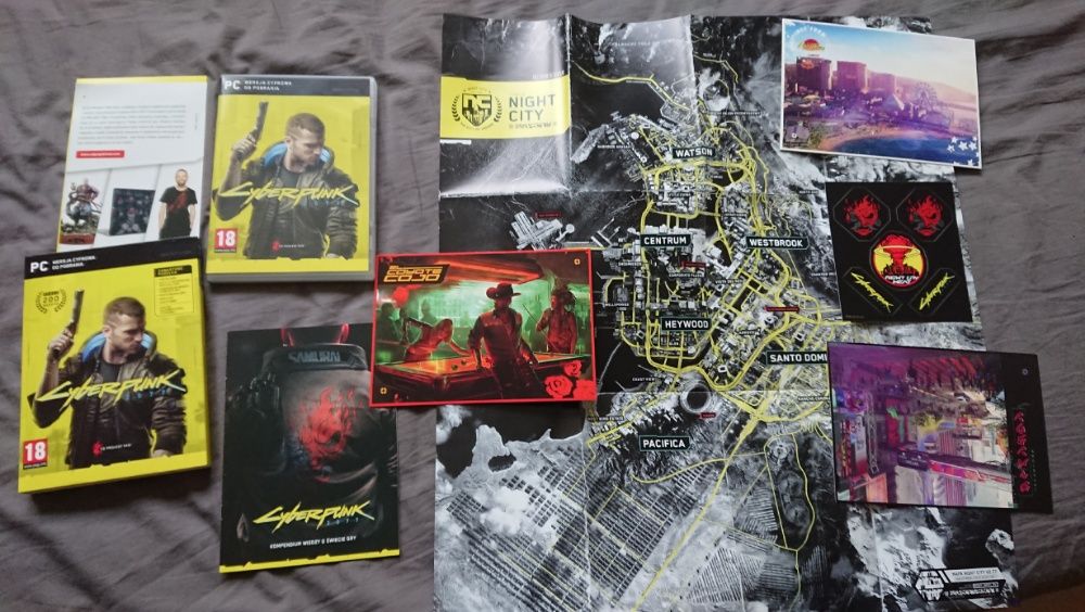 Cyberpunk 2077 PC Gra CDP Edycja Pudełkowa Mapa Naklejki Zestaw gier