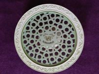 Piękna patera ślubna, ozdobna, kremowa, ceramiczna, Duo domek, 33 cm