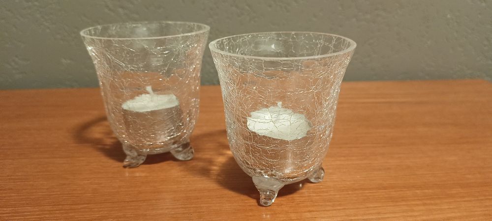 Komplet świeczników szklanych (2szt.))