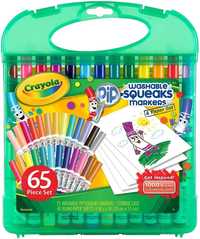 Фломастери маркери Crayola Washable Markers 65 шт у кейсі з папером