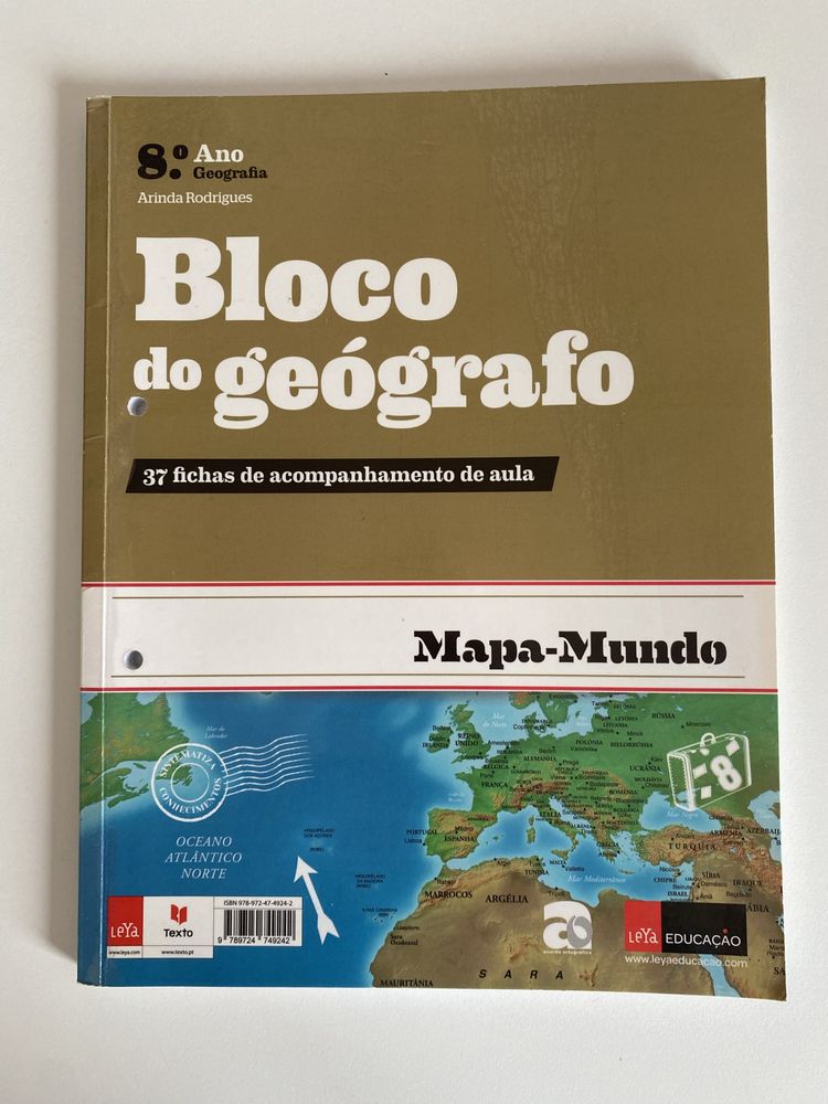 Caderno de atividades Mapa Mundo 8