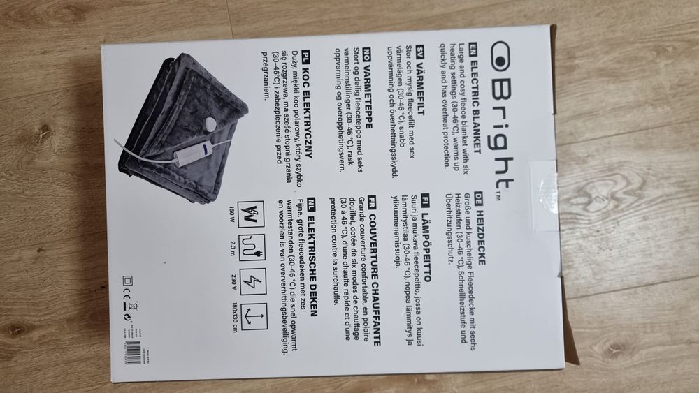 Nowy koc elektryczny Bright 180×130 cm – idealny na jesień i zimę