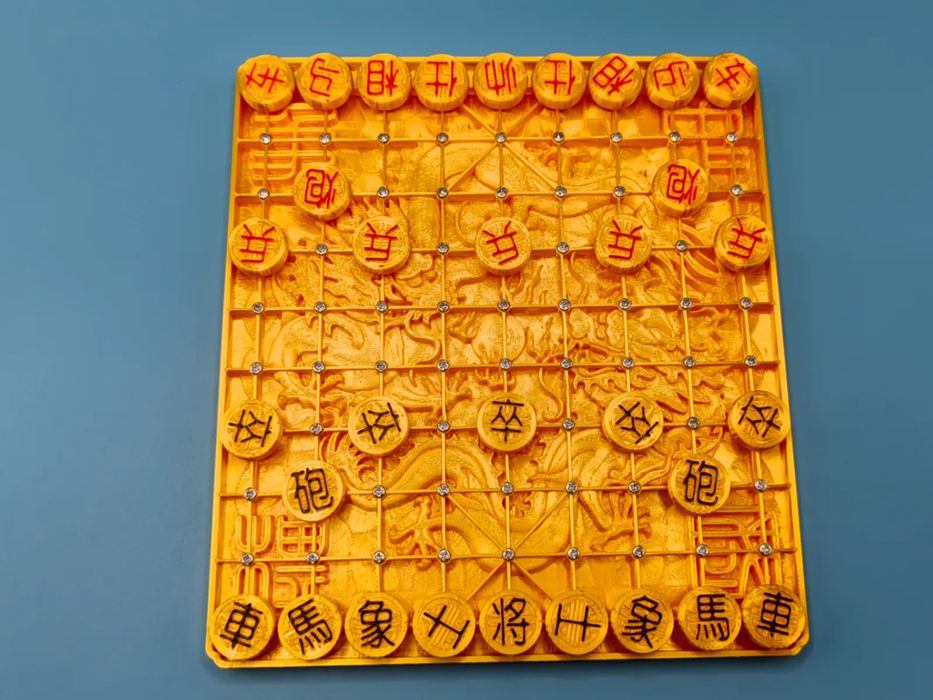 Tabuleiro de Xadrez Chinês Magnético Duplo Dragão - Edição Mini