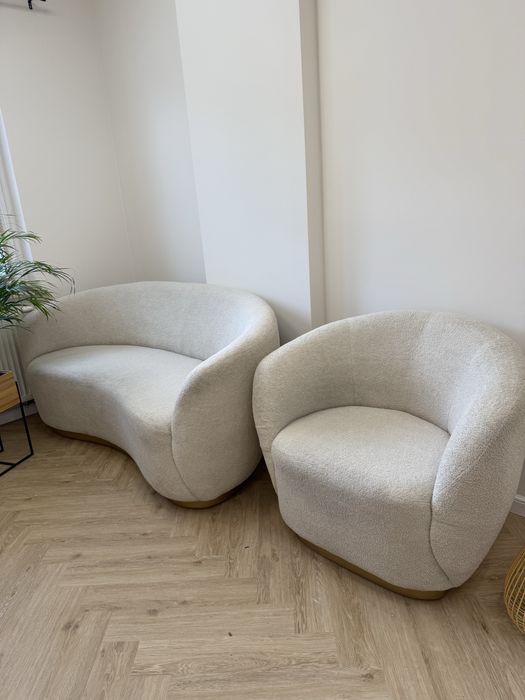 Kanapa 2-os plus fotel boucle