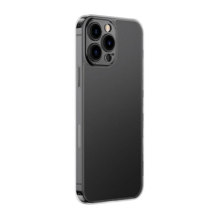 Baseus Frosted Glass Case etui pokrowiec do iPhone 13 Pro czarny