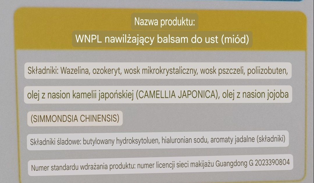 Balsam do ust nawilżający miodowy