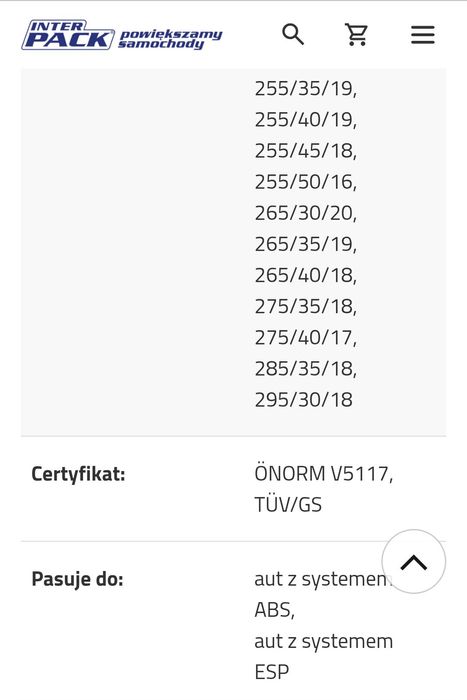 Łańcuchy śniegowe 12 mam Interpack