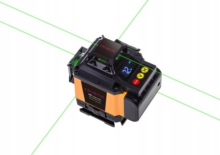 Poziomica Laserowa 360° Laser Krzyżowy 4d Zestaw Walizka