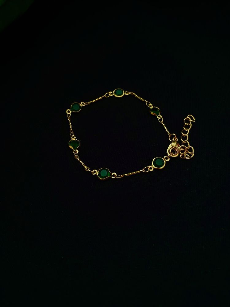 Pulseira Vintage Dourada e verde