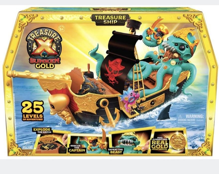 Statek piracki Treasure X – pełny komplet z ukrytym skarbem